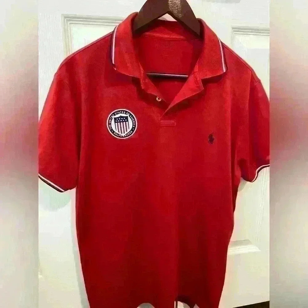 Men’s Ralph Lauren red USA United States polo